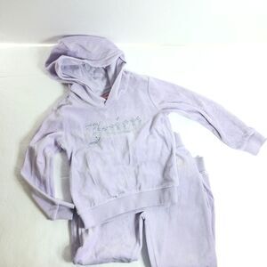 Juicy Couture Velour Tracksuit Girls 6 Lavender Hoodie Jogging Set